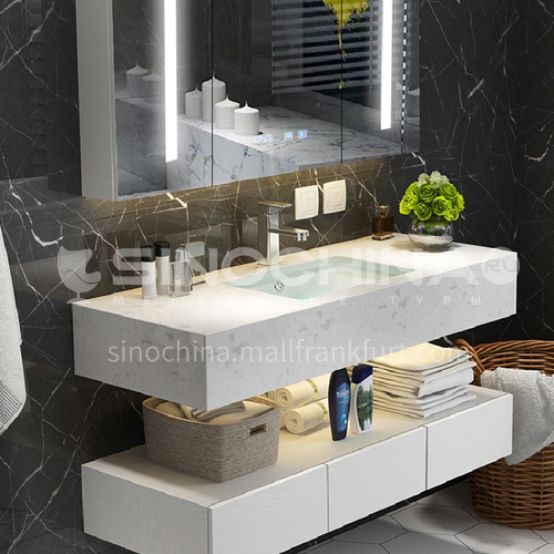Bathroom cabinet combination bathroom gargle table modern contracted marble toilet wash face wash basin cabinet 1.4m YQ-1-8